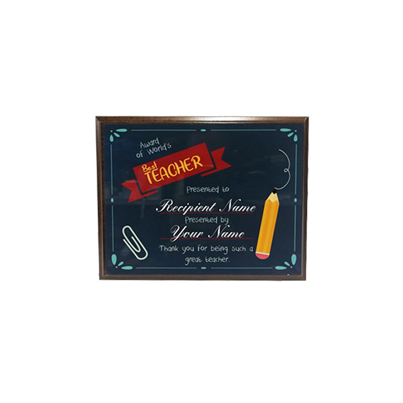 BEST TEACHER WOODEN PLAQUE 25.5X20CM – FULL-COLOR PERSONALIZED APPRECIATION AWAR - Image 1