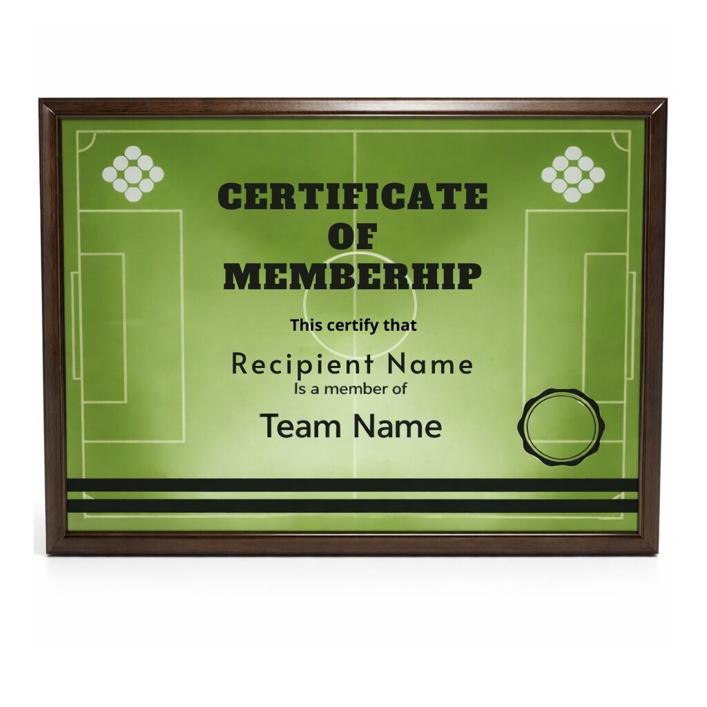 FOOTBALL PITCH WOODEN PLAQUE 25.5X20CM – CUSTOM SPORTS AWARD - Image 1