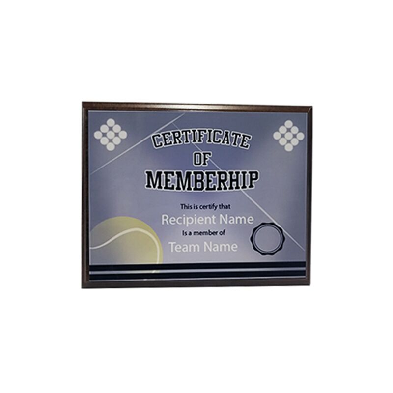 TENNIS WOODEN PLAQUE 25.5X20CM – CUSTOM ENGRAVED AWARD - Image 1