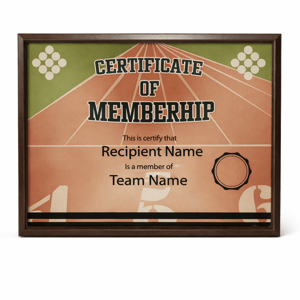 TRACK WOODEN PLAQUE 25.5X20CM – CUSTOM ENGRAVED ATHLETICS AWARD - Image 1