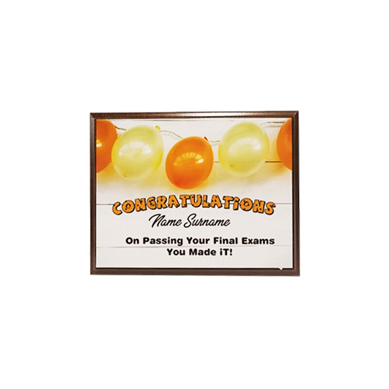 BALLOON WOODEN PLAQUE 25.5X20CM – CUSTOM ENGRAVED CELEBRATION PLAQUE - Image 1