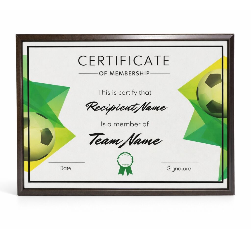 FOOTBALL WOODEN PLAQUE 25.5X20CM – CUSTOM ENGRAVED SPORTS AWARD - Image 1