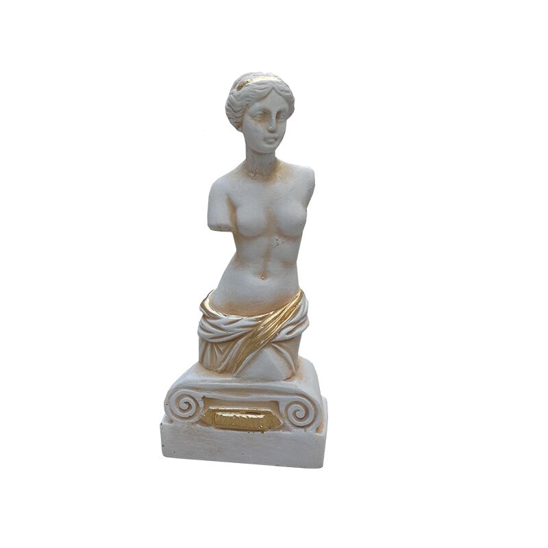 CERAMIC APHRODITE STATUE 18.5CM – CYPRUS GODDESS FIGURINE WITH PRINTED PLATE - Image 1