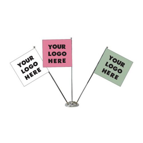 TRIPLE CUSTOM TABLE FLAG 20CM – THREE-NATION DESK FLAG SET WITH FULL-COLOR PRINT - Image 1