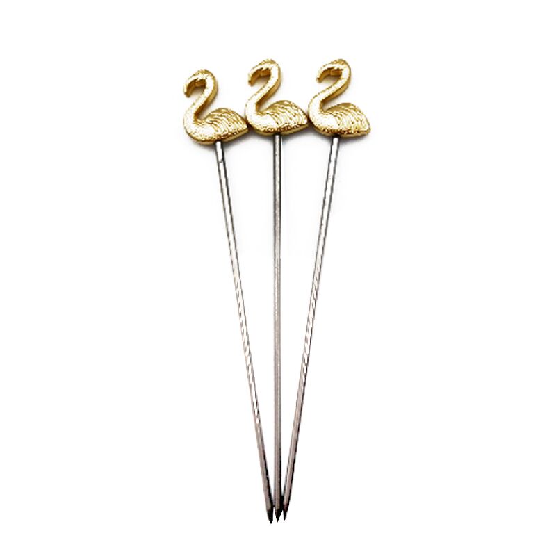 CUSTOM COCKTAIL TOOTHPICKS – PACK OF 100 – PERSONALIZED STAINLESS STEEL PICKS - Image 1