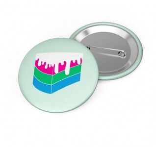 CUSTOM PIN BUTTONS – 5CM ROUND BADGE (PACK OF 25, FULL-COLOR PRINT INCLUDED) - Image 1
