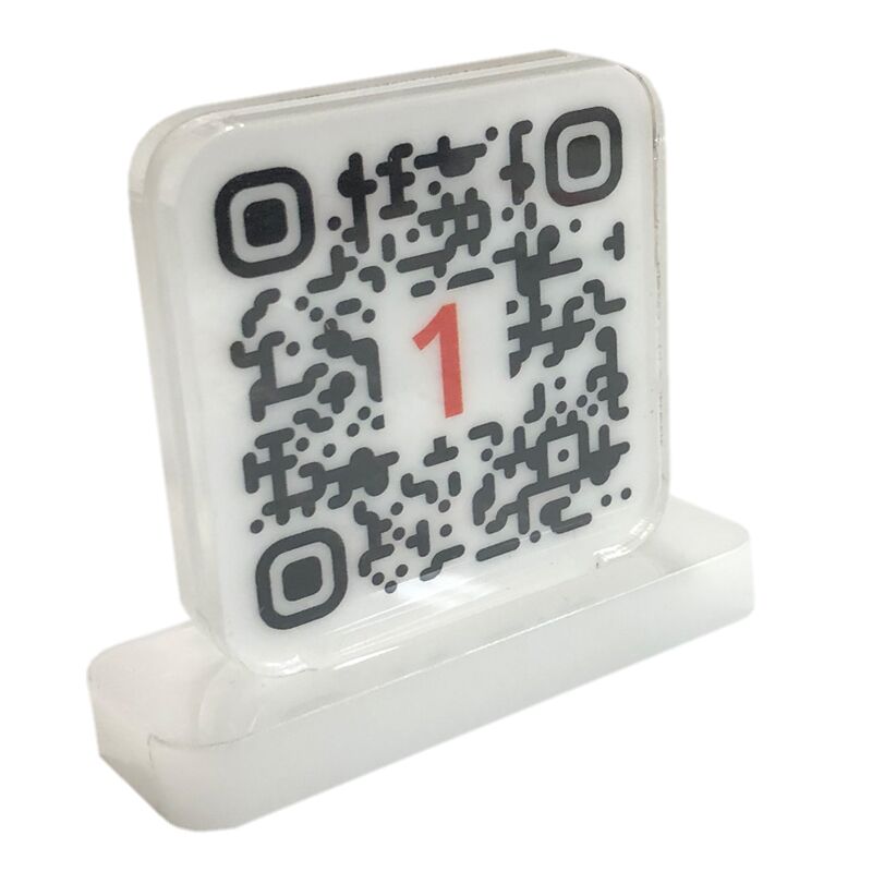 PLEXIGLASS TABLE STAND FOR DIGITAL MENU – COMPACT DISPLAY HOLDER (7CM X 8CM) - Image 1