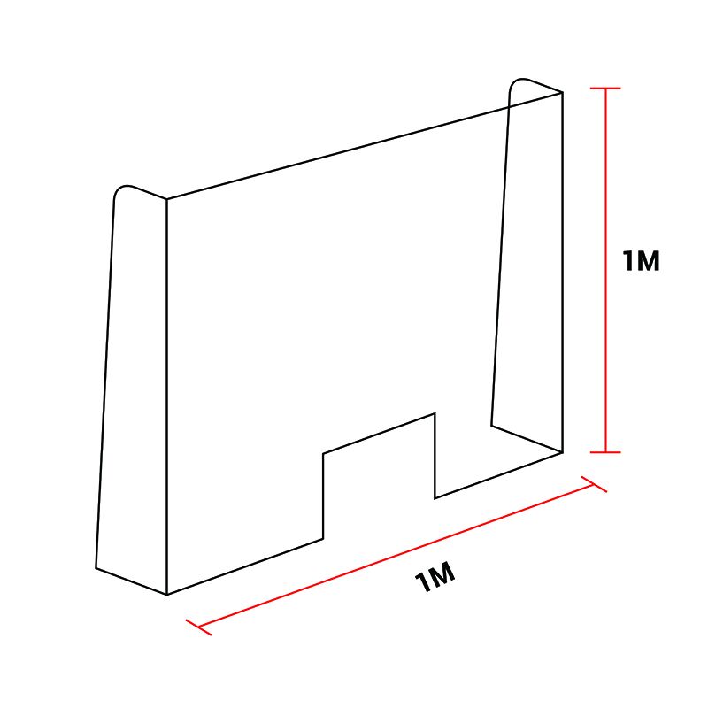 hyg021 PROTECTIVE PLEXIGLASS STAND – FREESTANDING SAFETY BARRIER (100CM X 100CM) - Image 1
