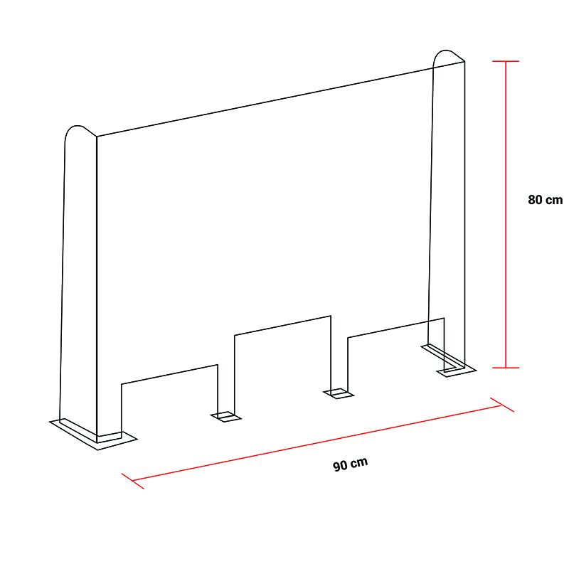 hyg022 PLEXIGLASS PROTECTION STAND – NAIL SALON SAFETY SCREEN (90CM X 80CM) - Image 1