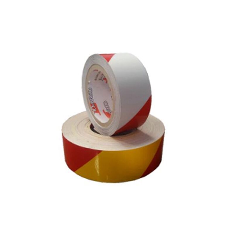 HIGH-POWER REFLECTIVE TAPE – WHITE/RED SAFETY MARKING (25M ROLL) - Image 1