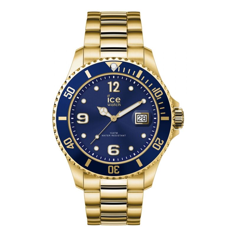 ICE STEEL WATCH – GOLD BLUE – LARGE – 3H (BRANDED PACKAGING INCLUDED) - Image 1
