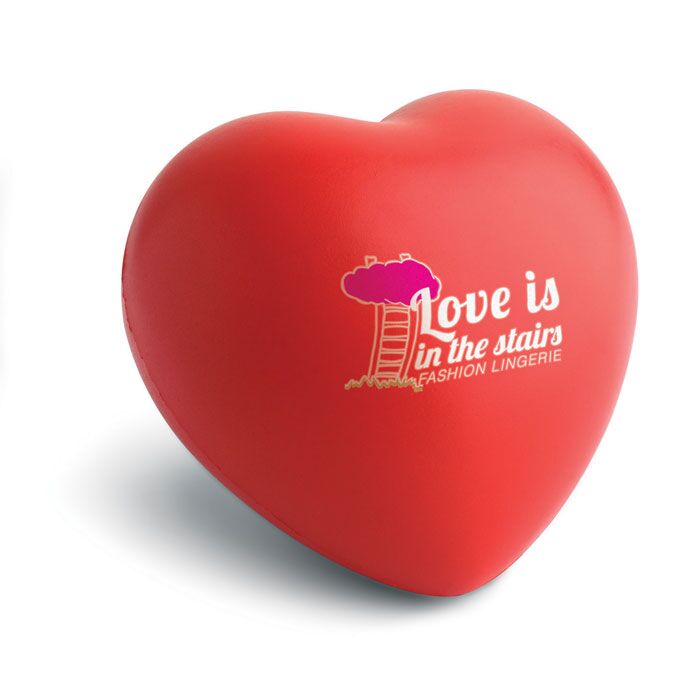 HEART-SHAPED ANTI-STRESS BALL – CUSTOMIZABLE PU STRESS RELIEVER - Image 1