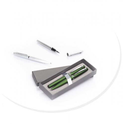ELEGANT DOUBLE PEN SET IN PRESENTATION SHOWCASE – CLASSIC CORPORATE GIFT - Image 1