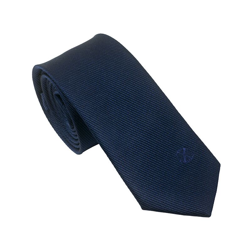 CHRISTIAN LACROIX “ELEMENT” TIE – DARK BLUE SILK, MODERN & MINIMALIST DESIGN - Image 1