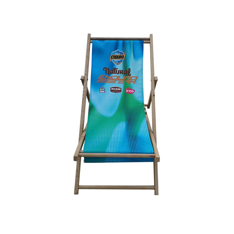 FOLDABLE BEACH CHAIR – BEECH WOOD & REMOVABLE POLYESTER – 150KG - Image 1