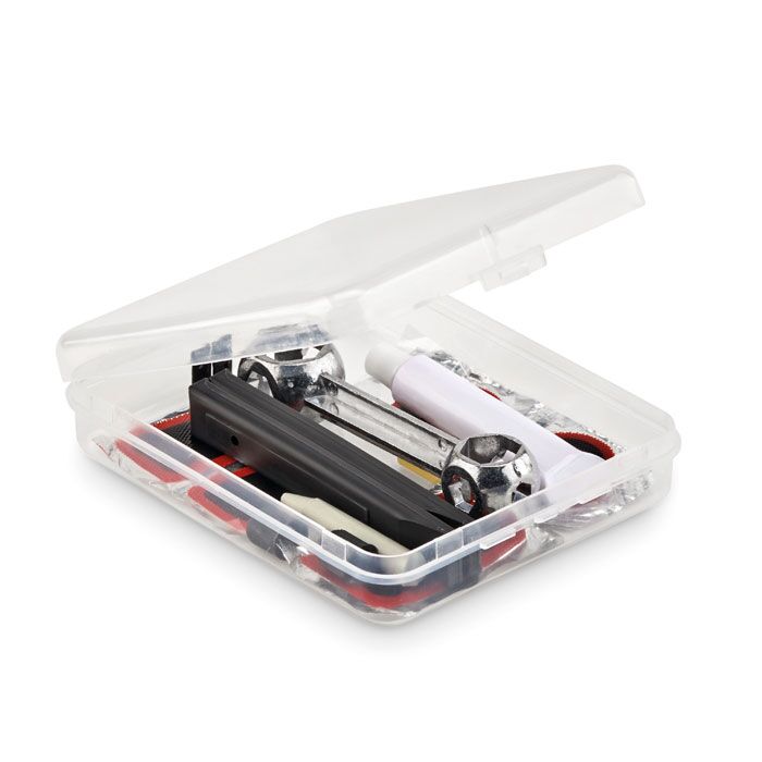 COMPACT BICYCLE REPAIR KIT – ESSENTIAL TOOLS IN TRANSPARENT CASE - Image 1