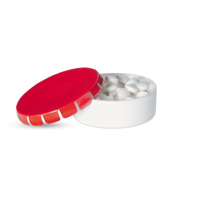 SUGAR-FREE MINTS – COMPACT PLASTIC CONTAINER WITH TIN COVER – EASY-PRESS OPENING - Image 1