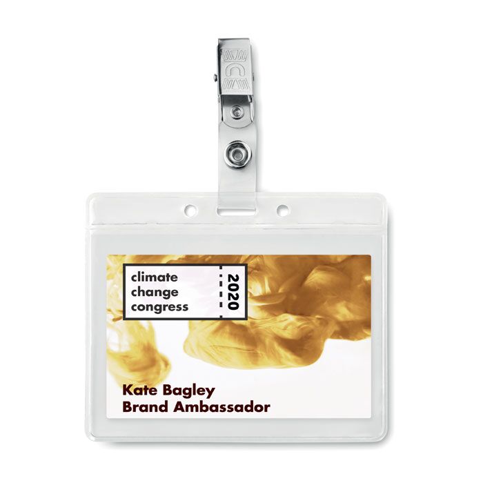 PVC BADGE HOLDER WITH METAL CLIP - Image 1