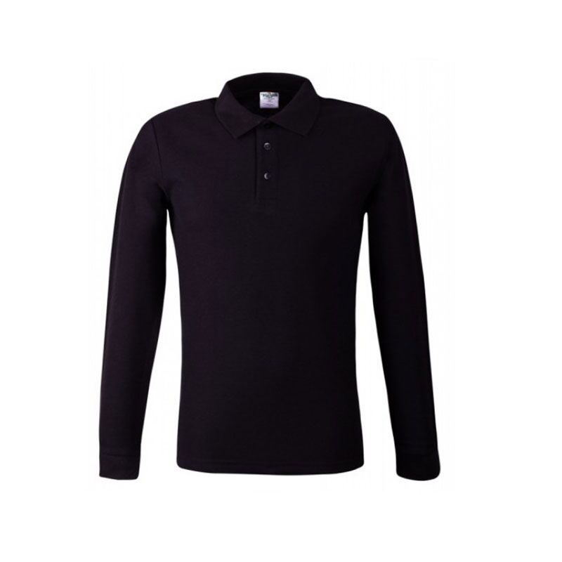 BLACK LONG SLEEVE POLO SHIRT BY KEYA - Image 1