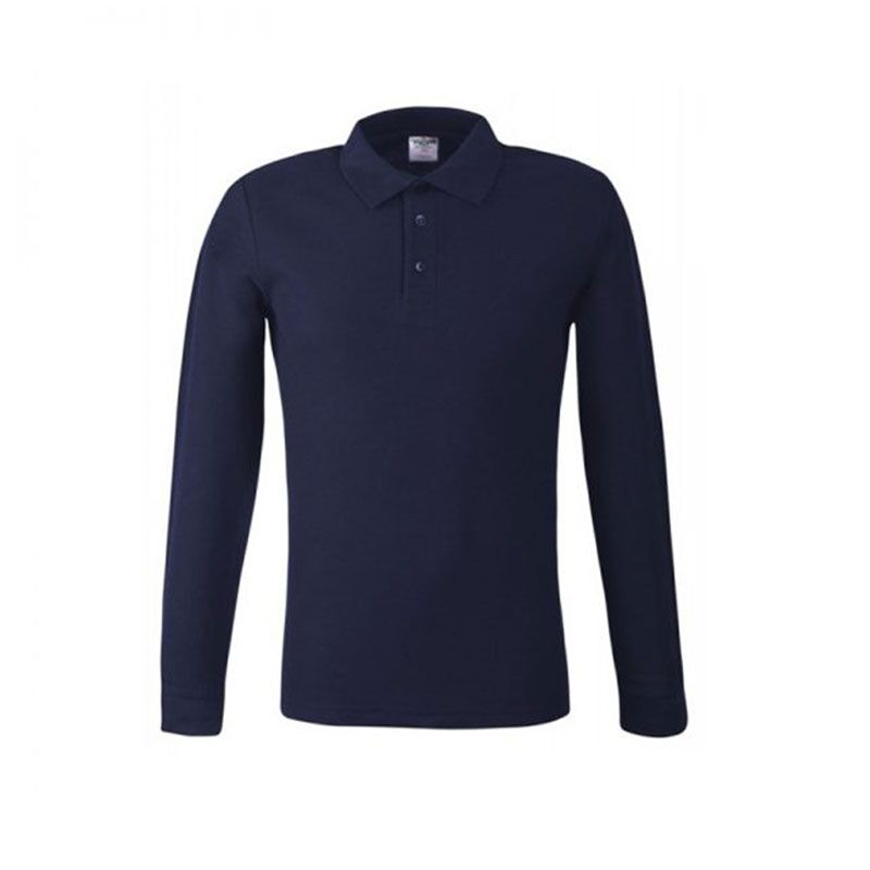NAVY BLUE LONG SLEEVE POLO SHIRT BY KEYA - Image 1