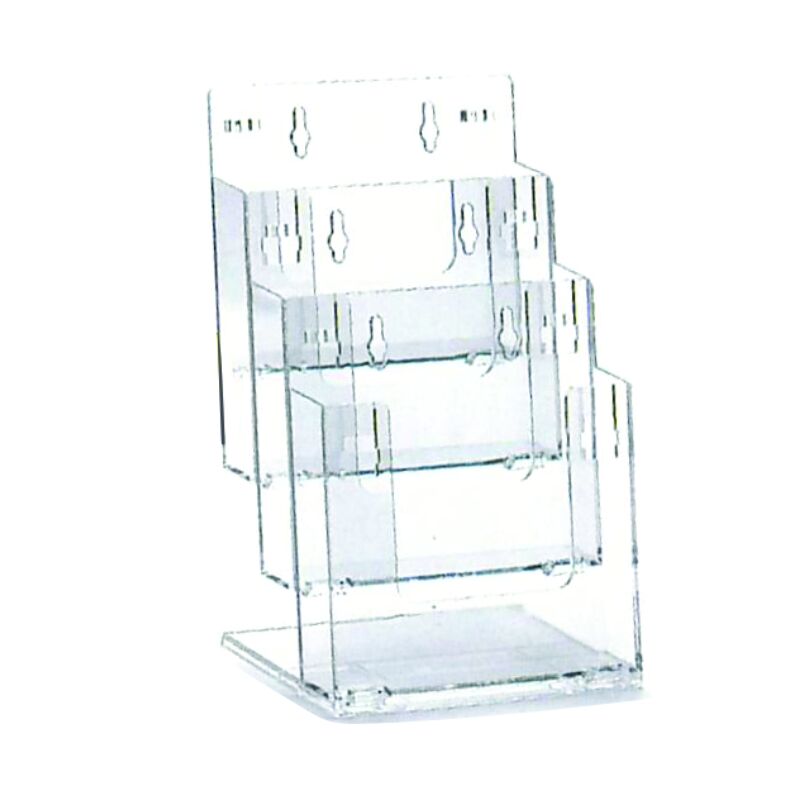 4-COMPT A5 ACRYLIC | DESK BROCHURE HOLDER | MULTI-POCKET | 16.5 X 16 X 29.8 CM - Image 1