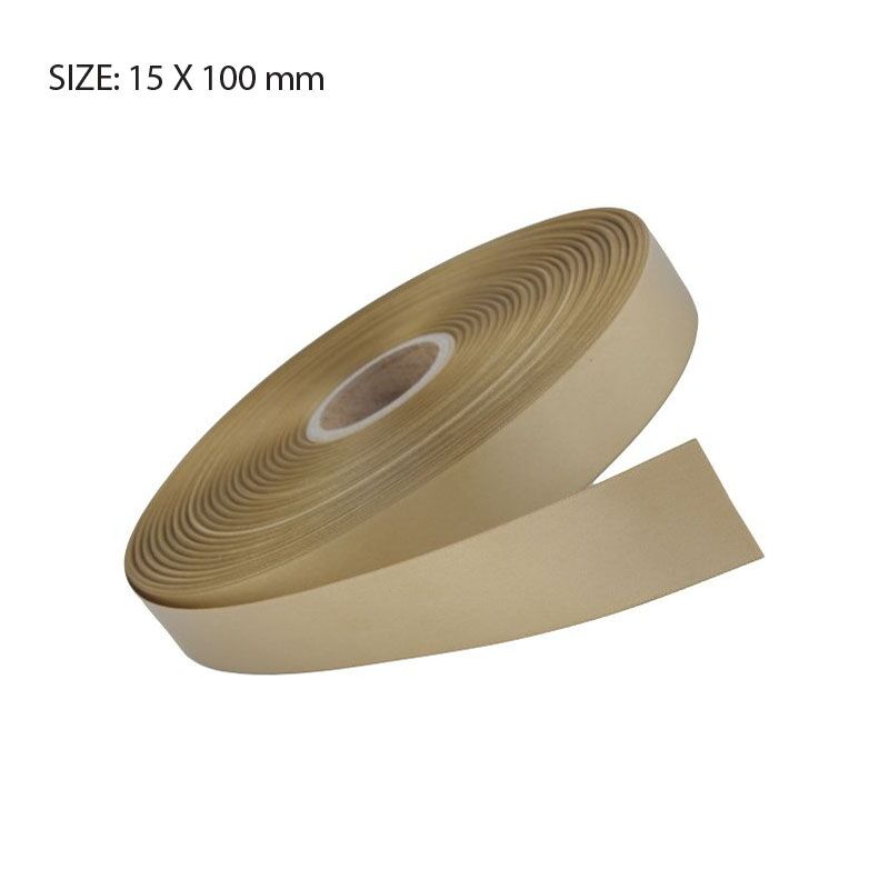 RSSAGLD15100.jpg ANTIQUE GOLD ELAN SATIN RIBBON – 15MM X 100M | CUSTOM DECORATIVE RIBBON - Image 1