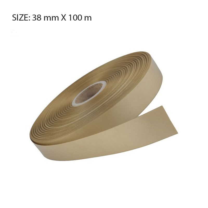 ANTIQUE GOLD ELAN SINGLE FACED SATIN 38MMX100M - Image 1