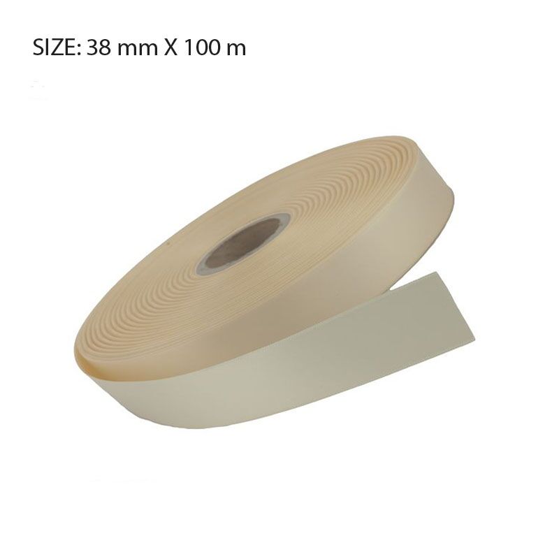 RSSCREA38100.jpg CUSTOM PRINTED CREAM SATIN RIBBON – 38MM X 100M | ELAN SINGLE FACE SATIN - Image 1
