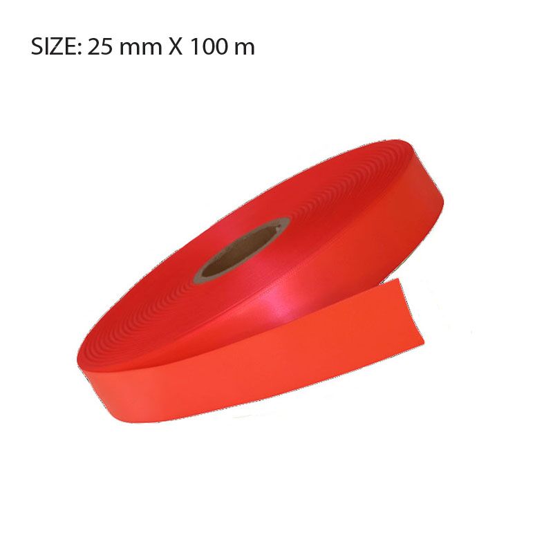 FLUORESCENT PINK CUSTOM SATIN RIBBON – 25MM X 100M | ELAN SINGLE SIDED - Image 1