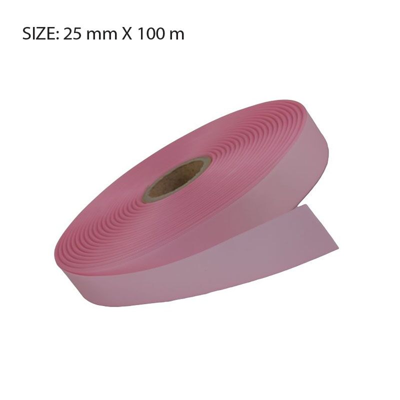 RSSPINK25100.jpg CUSTOM PRINTED PINK SATIN RIBBON – 25MM X 100M | ELAN SINGLE FACE SATIN - Image 1