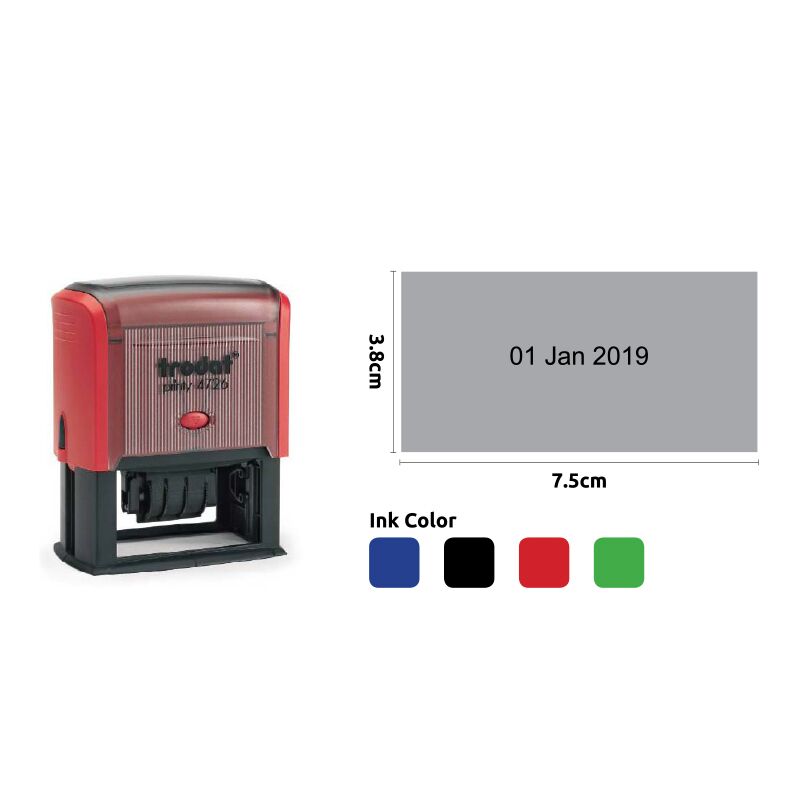 T-4726 TRODAT DATE & TEXT STAMP 7.5X3.8CM - Image 1