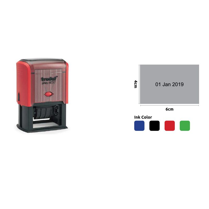 T-4727_1 TRODAT DATE & TEXT STAMP 6X4CM - Image 1