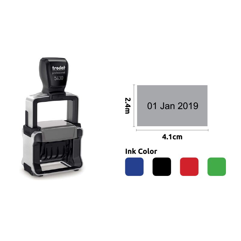 TRODAT PROFESSIONAL DATE STAMP 4.1X2.4CM - Image 1
