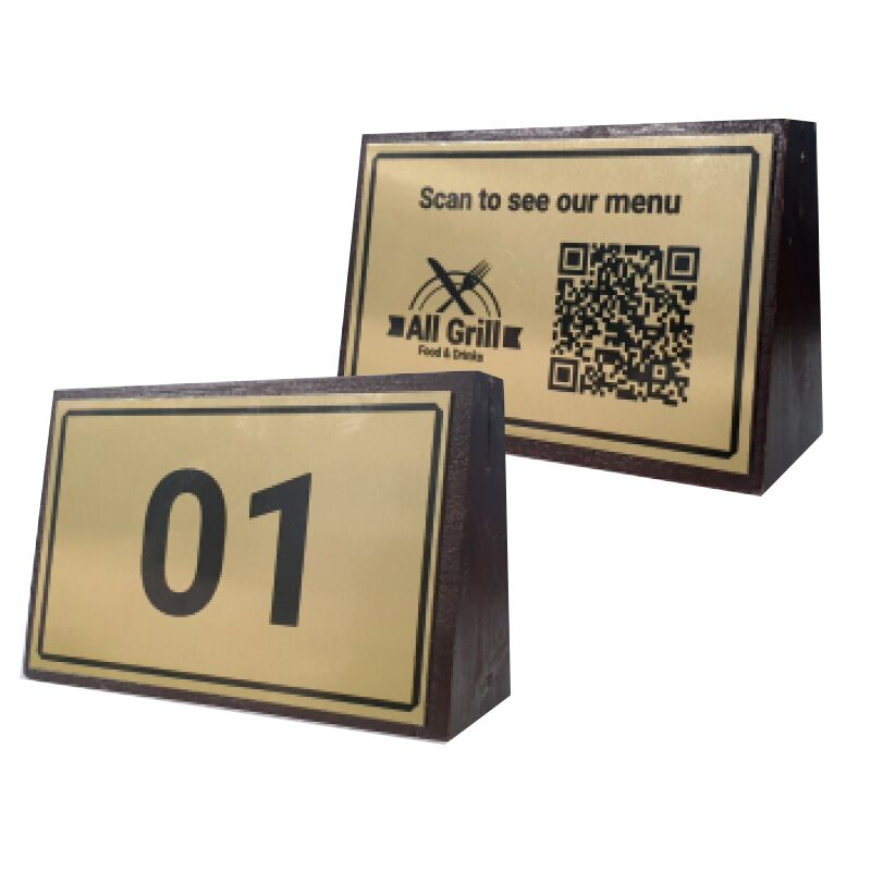 WOODEN TABLE NUMBER STAND - Image 1