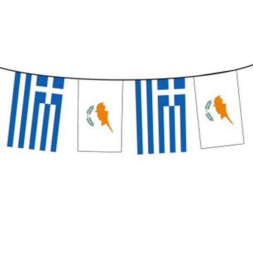 CYPRUS-GREECE FLAG BUNTING 20CMX30CM (SET OF 10M) PIT04 - Image 1