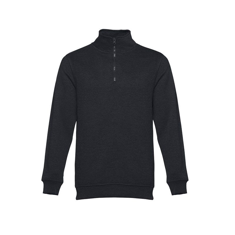 BLACK UNISEX SWEATSHIRT WITH CARDED INTERIOR - Image 1