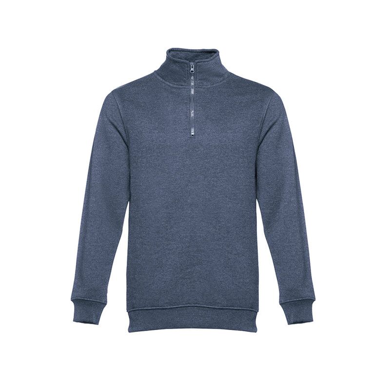 BLUE UNISEX SWEATSHIRT WITH CARDED INTERIOR - Image 1
