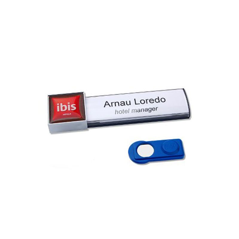 ADOSMA6602 NAMEBADGE AMIGO SQUARE SILVER - Image 1