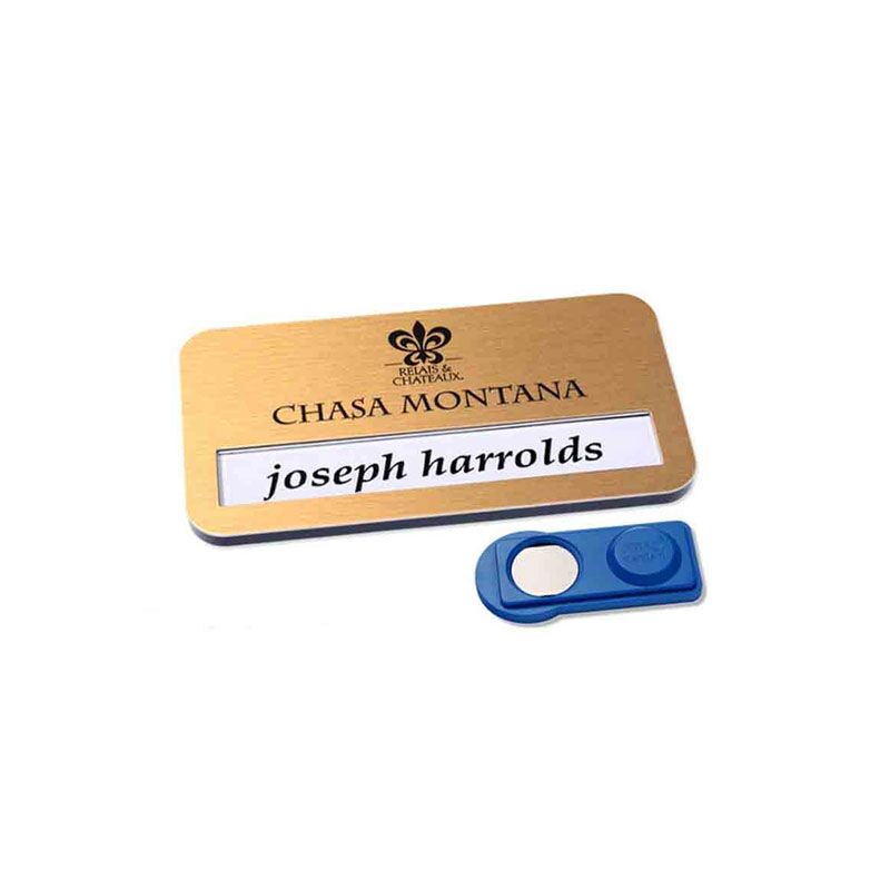 OFFICE 35 GOLD ALU NAME BADGE - Image 1