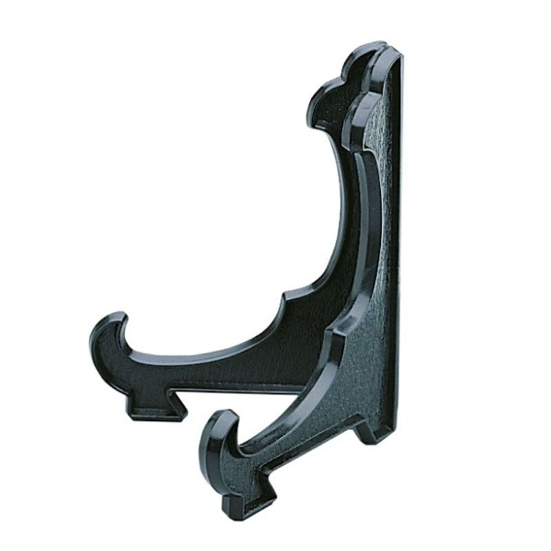 D98 PLASTIC PLATE STAND H120 – 12CM BLACK DISPLAY STAND FOR AWARDS, PLATES & FRAMES - Image 1