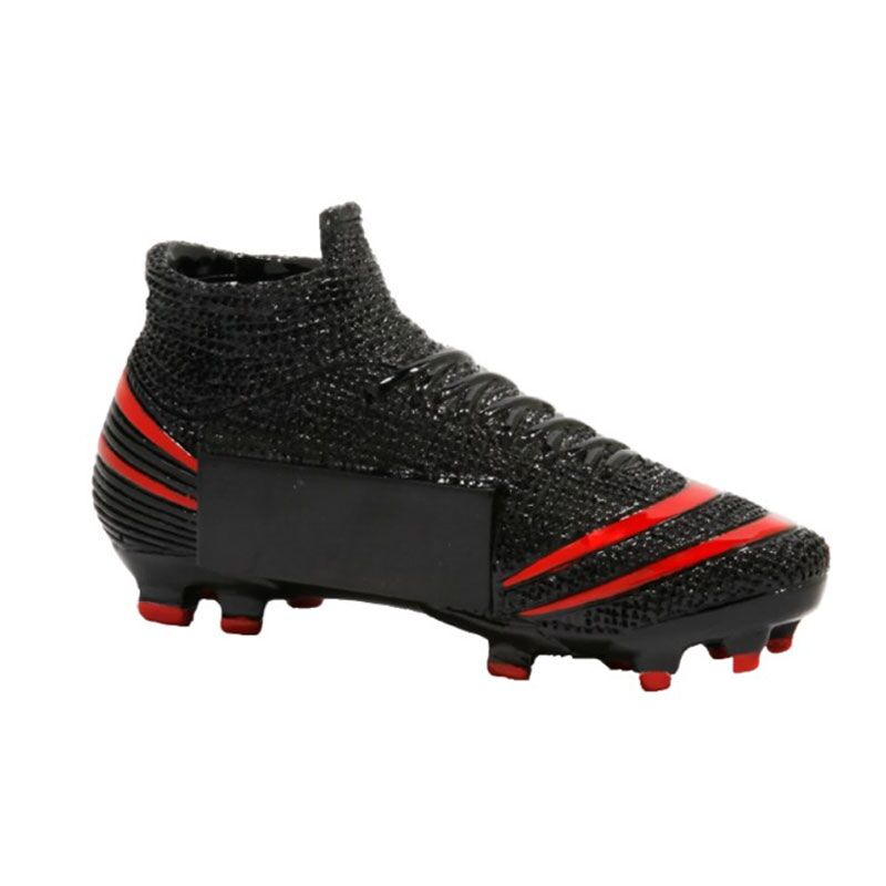 FOOTBALL TROPHY BLACK 7.5CM – COMPACT FOOTBALL SHOE AWARD WITH CUSTOM ENGRAVING - Image 1