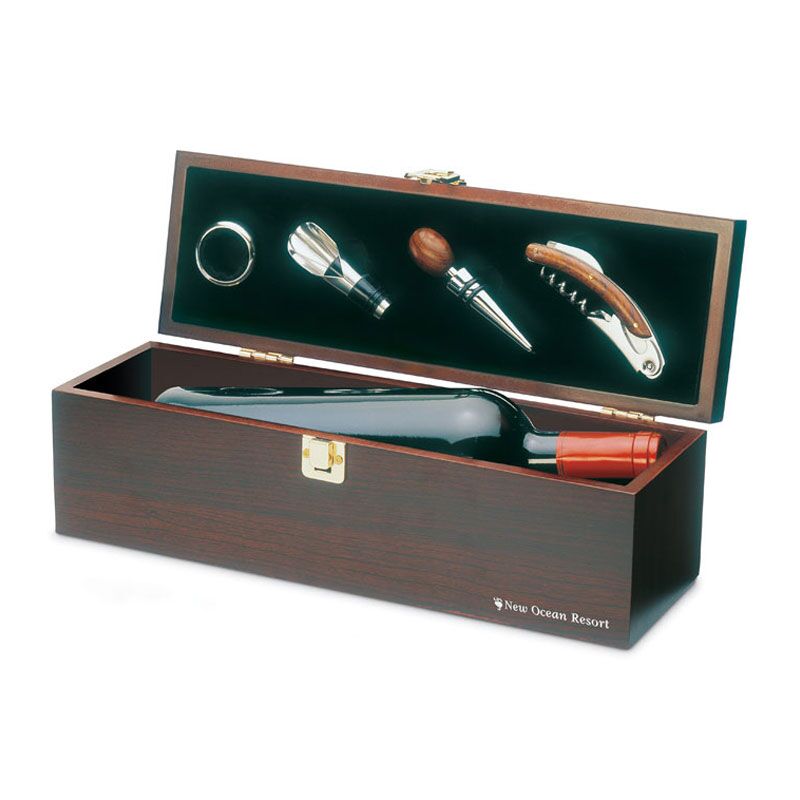 WINE SET TOOLS IN WOODEN BOX - Image 1