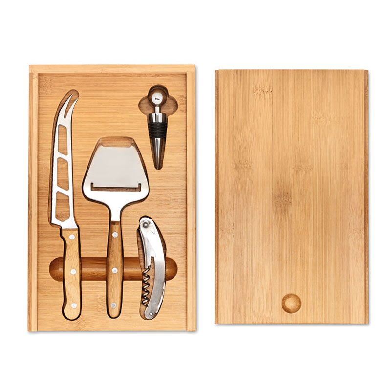 CHEESE & WINE SET MADE OF BAMBOO - Image 1