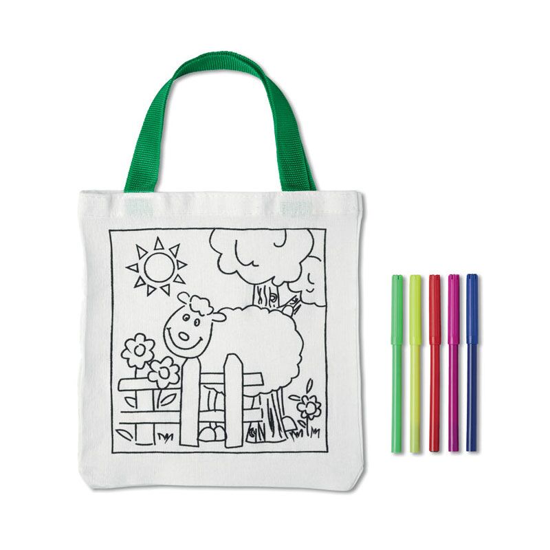 BAG WITH 5 COLOURING PENS - Image 1