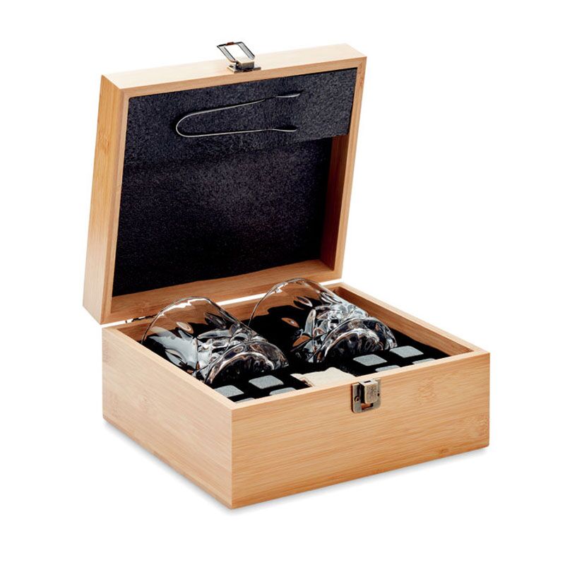 MO9941_1 WHISKEY GLASS SET IN BAMBOO BOX - Image 1