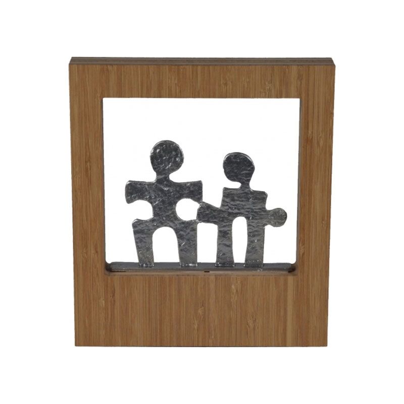 ACHIEVEMENT AWARD TROPHY – 27CM | BRASS TROPHY WITH ECO-FRIENDLY BAMBOO BASE - Image 1