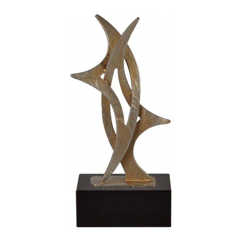 ACHIEVEMENT AWARD TROPHY – 28.5CM | BRASS AWARD WITH ECO-FRIENDLY BAMBOO BASE - Image 1