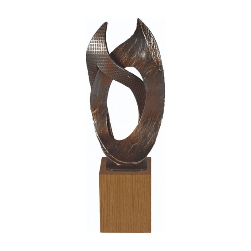 ACHIEVEMENT AWARD TROPHY – 32.5CM | PREMIUM BRASS TROPHY WITH WOODEN BASE - Image 1