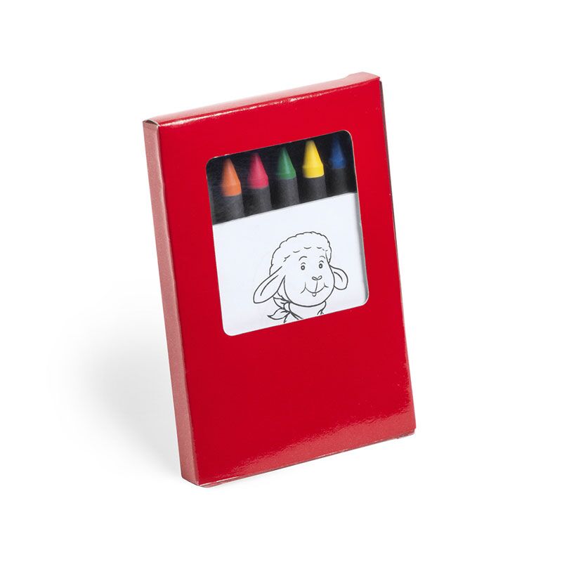 SET OF 6 CRAYONS AND COLORING PAD | FUN KIDS’ ART SET IN BRIGHT CARDBOARD CASE - Image 1
