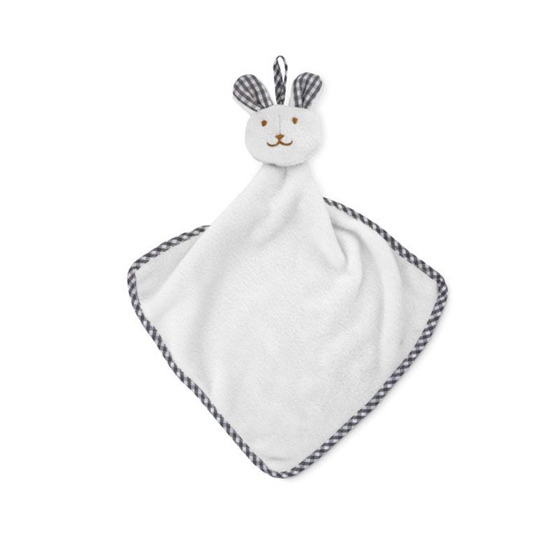 WHITE RABBIT PLUSH BABY TOWEL - Image 1